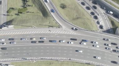 Kyiv. Ukrayna: yol kavşağı. Hava manzaralı, düz, gri