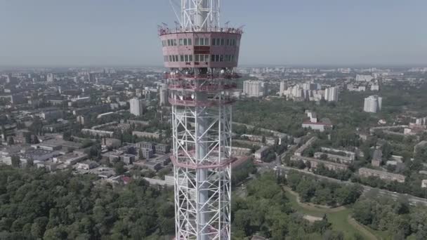 Kiev. Ukraine : Tour de télévision. Vue aérienne. Plat, gris