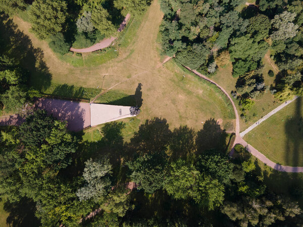 The symbol of the Holocaust - Babi Yar. The place of the murder of Jews during the Second World War. Aerial