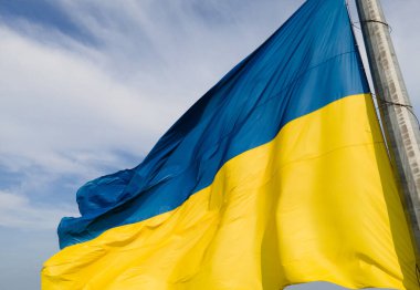 Ukrayna bayrağı. Kyiv. Hava görünümü