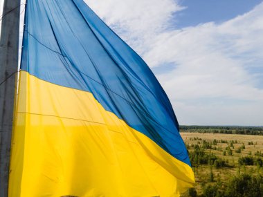 Ukrayna bayrağı. Kyiv. Hava görünümü