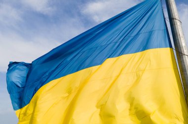 Ukrayna bayrağı. Kyiv. Hava görünümü