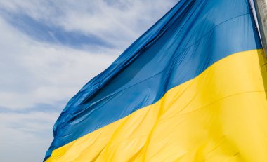 Ukrayna bayrağı. Kyiv. Hava görünümü