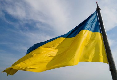 Ukrayna bayrağı. Kyiv. Hava görünümü