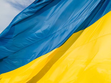 Ukrayna bayrağı. Kyiv. Hava görünümü