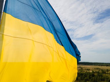 Ukrayna bayrağı. Kyiv. Hava görünümü