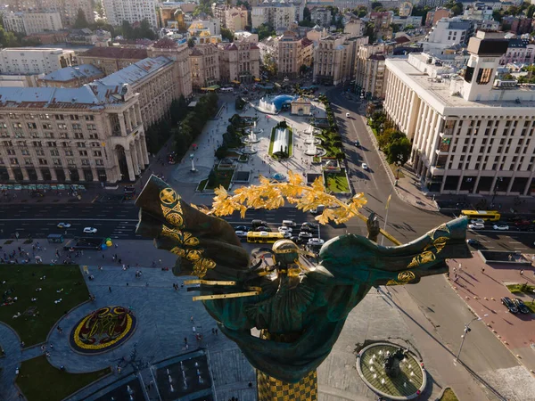 Independence Square in Kyiv, Ukraine. Maidan. Aerial view — Stock Photo, Image