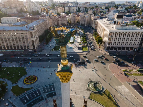 Onafhankelijkheidsplein in Kiev, Oekraïne. Maidan. Luchtzicht — Stockfoto
