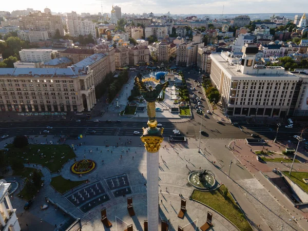 Praça da Independência em Kiev, Ucrânia. Maidan. Vista aérea — Fotografia de Stock