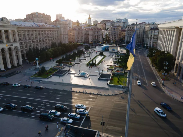 Plaza de la Independencia en Kiev, Ucrania. Maidan. Vista aérea —  Fotos de Stock