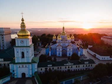 Kyiv, Ukrayna hava manzaralı: St. Michaels Altın Kubbeli Manastırı