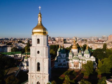 Ukrayna, Kyiv 'deki Aziz Sophias Katedrali. Hava görünümü