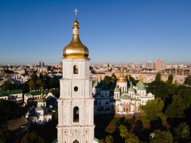 Ukrayna, Kyiv 'deki Aziz Sophias Katedrali. Hava görünümü