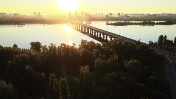 Vista aérea de Kiev de día. Ucrania — Vídeos de Stock
