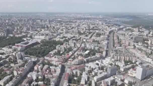 Вид с воздуха на Киев днем. Украина — стоковое видео