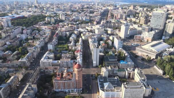 Vista aérea de Kiev de dia. Ucrânia — Vídeo de Stock