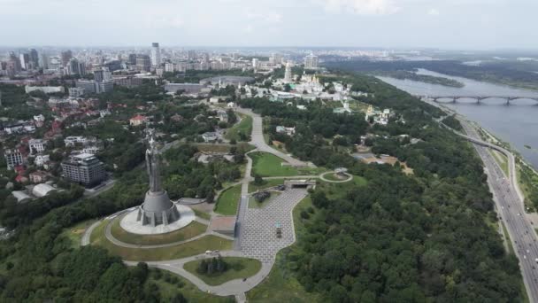 Pemandangan udara Kyiv di siang hari. Ukraina — Stok Video