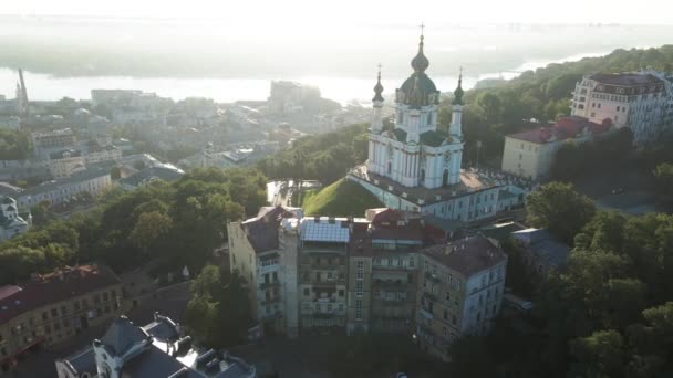 St. Andrews Church at dawn. Kyiv, Ukraine. Slow motion