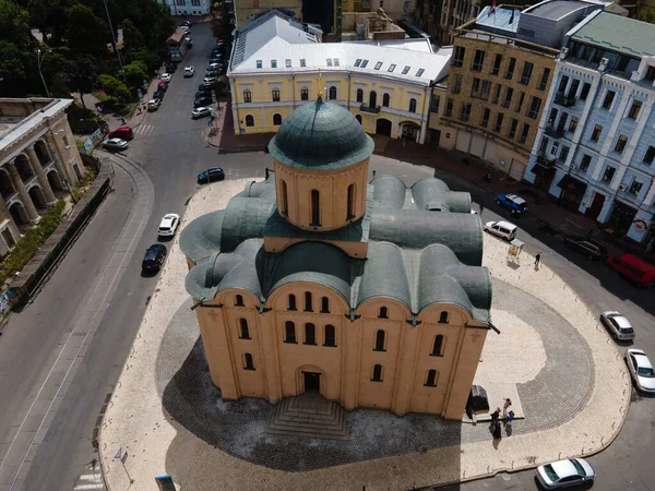 Igreja dos dízimos por dia. Aéreo. Kiev. Ucrânia — Fotografia de Stock