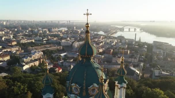 Şafakta St. Andrews Kilisesi 'nde. Kyiv, Ukrayna — Stok video