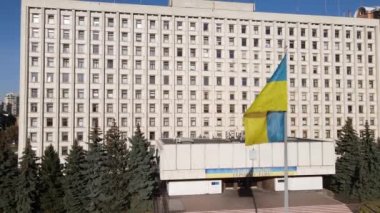 Ukrayna 'da seçimler: Kyiv' deki Ukrayna Merkez Seçim Komisyonu. Havadan