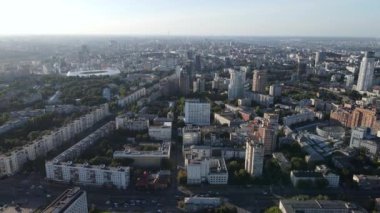 Kyiv - Ukrayna 'nın başkentinin havadan görünüşü. Kiev