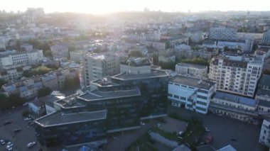 Kyiv - Ukrayna 'nın başkentinin havadan görünüşü. Kiev