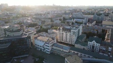 Kyiv - Ukrayna 'nın başkentinin havadan görünüşü. Kiev