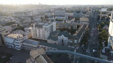 Kyiv - Ukrayna 'nın başkentinin havadan görünüşü. Kiev