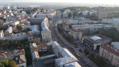 Kyiv - Ukrayna 'nın başkentinin havadan görünüşü. Kiev