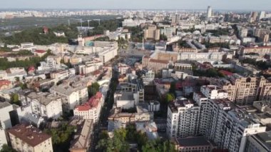 Kyiv - Ukrayna 'nın başkentinin havadan görünüşü. Kiev