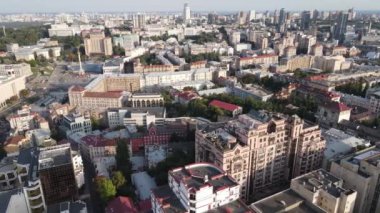 Kyiv - Ukrayna 'nın başkentinin havadan görünüşü. Kiev