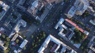 Kyiv - Ukrayna 'nın başkentinin havadan görünüşü. Kiev