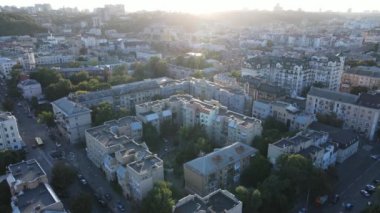 Kyiv - Ukrayna 'nın başkentinin havadan görünüşü. Kiev