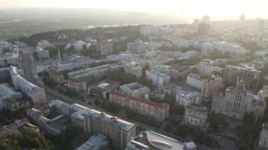 Kyiv - Ukrayna 'nın başkentinin havadan görünüşü. Kiev