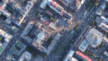 Kyiv - Ukrayna 'nın başkentinin havadan görünüşü. Kiev