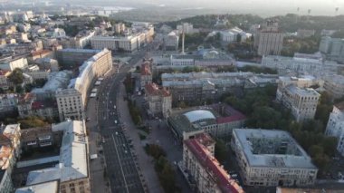 Kyiv - Ukrayna 'nın başkentinin havadan görünüşü. Kiev