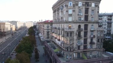 Kyiv - Ukrayna 'nın başkentinin havadan görünüşü. Kiev