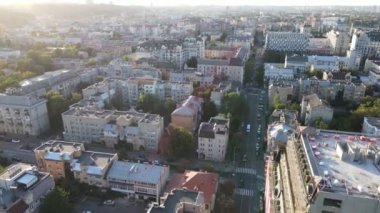Kyiv - Ukrayna 'nın başkentinin havadan görünüşü. Kiev