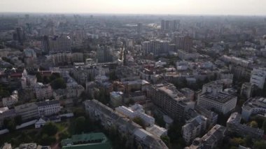 Kyiv şehri, Ukrayna. Hava görüntüsü, Kiev. Yavaş çekim