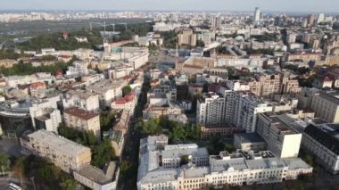 Kyiv şehri, Ukrayna. Hava görüntüsü, Kiev. Yavaş çekim