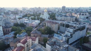 Kyiv şehri, Ukrayna. Hava görüntüsü, Kiev. Yavaş çekim