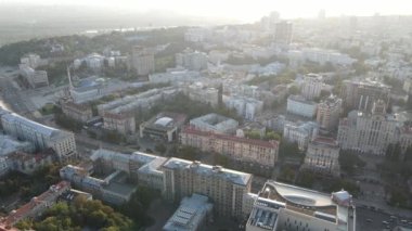 Kyiv şehri, Ukrayna. Hava görüntüsü, Kiev. Yavaş çekim