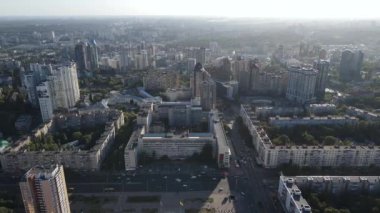 Kyiv şehri, Ukrayna. Hava görüntüsü, Kiev. Yavaş çekim