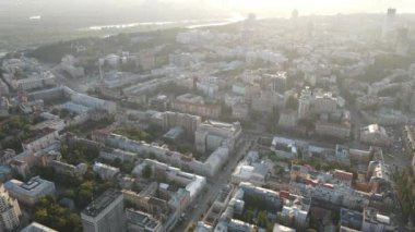 Kyiv şehri, Ukrayna. Hava görüntüsü, Kiev. Yavaş çekim