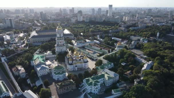 Kyiv cityscape, Ukraine. Aerial view, Kiev. Slow motion — Stock Video