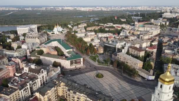 Kyiv şehri, Ukrayna. Hava görüntüsü, Kiev. Yavaş çekim — Stok video