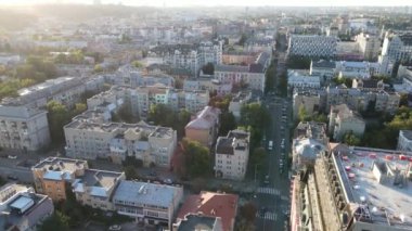 Kyiv şehri, Ukrayna. Hava görüntüsü, Kiev. Yavaş çekim