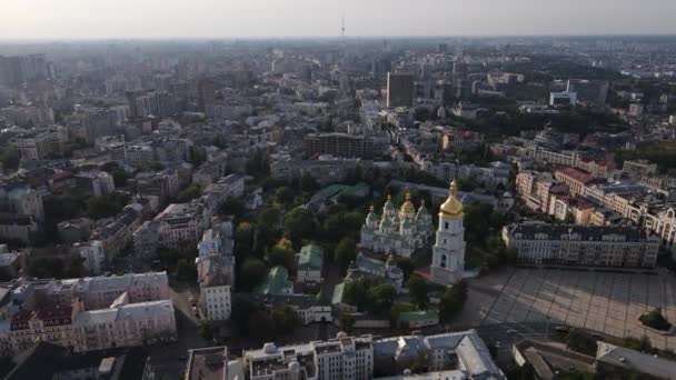 Kyiv cityscape, Ukraine. Aerial view, Kiev. Slow motion — Stock Video