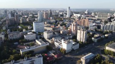 Kyiv şehri, Ukrayna. Hava görüntüsü, Kiev. Yavaş çekim
